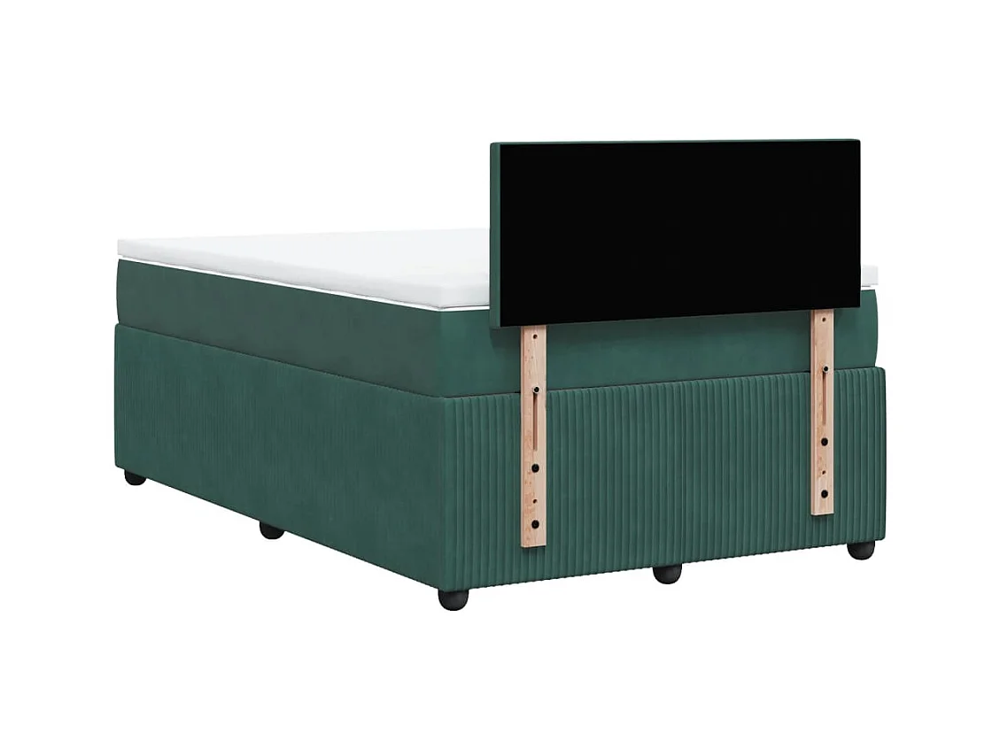 Sommier à lattes de lit et matelas Vert foncé 120x200cm Velours
