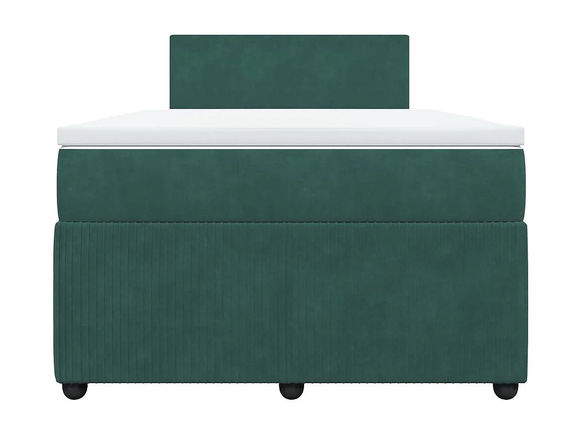 Sommier à lattes de lit et matelas Vert foncé 120x200cm Velours