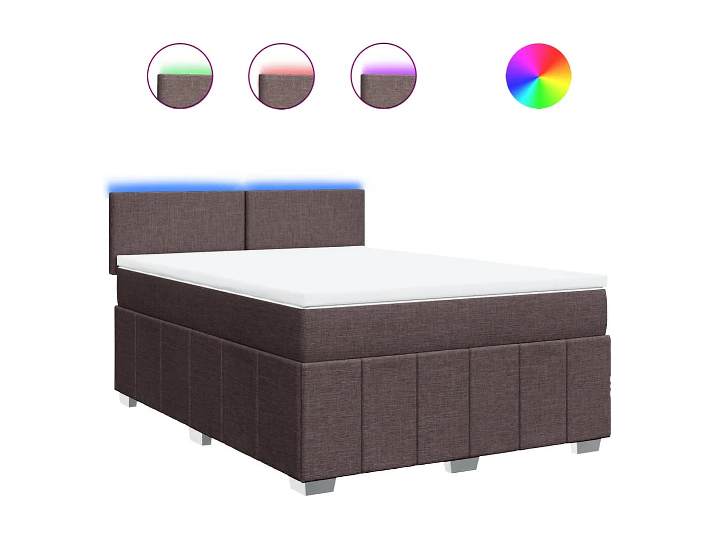 Cama com molas/colchão 160x200 cm tecido castanho-escuro