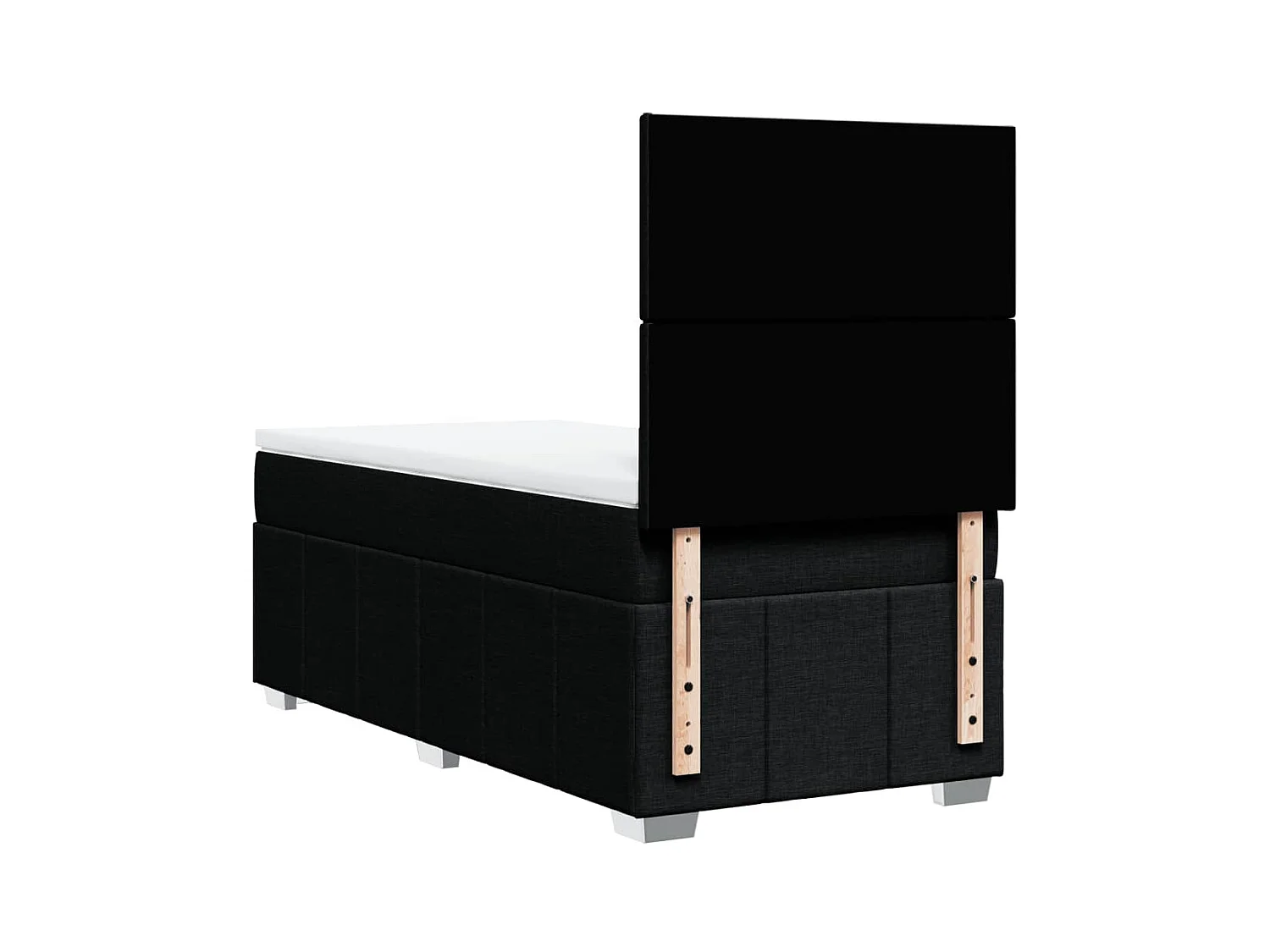 Boxspring met matras stof zwart 90x200 cm
