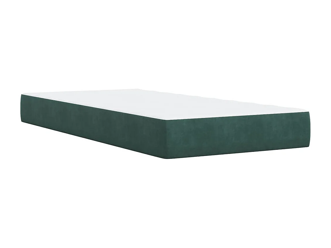 Cama box spring con colchón terciopelo verde oscuro 90x190 cm
