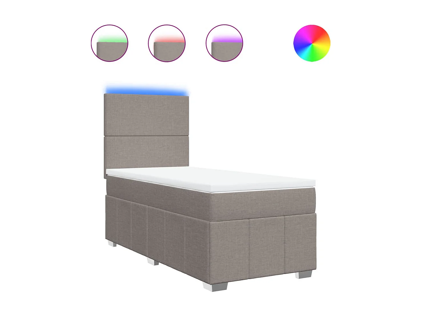 Sommier à lattes de lit avec matelas Taupe 100x200 cm Tissu