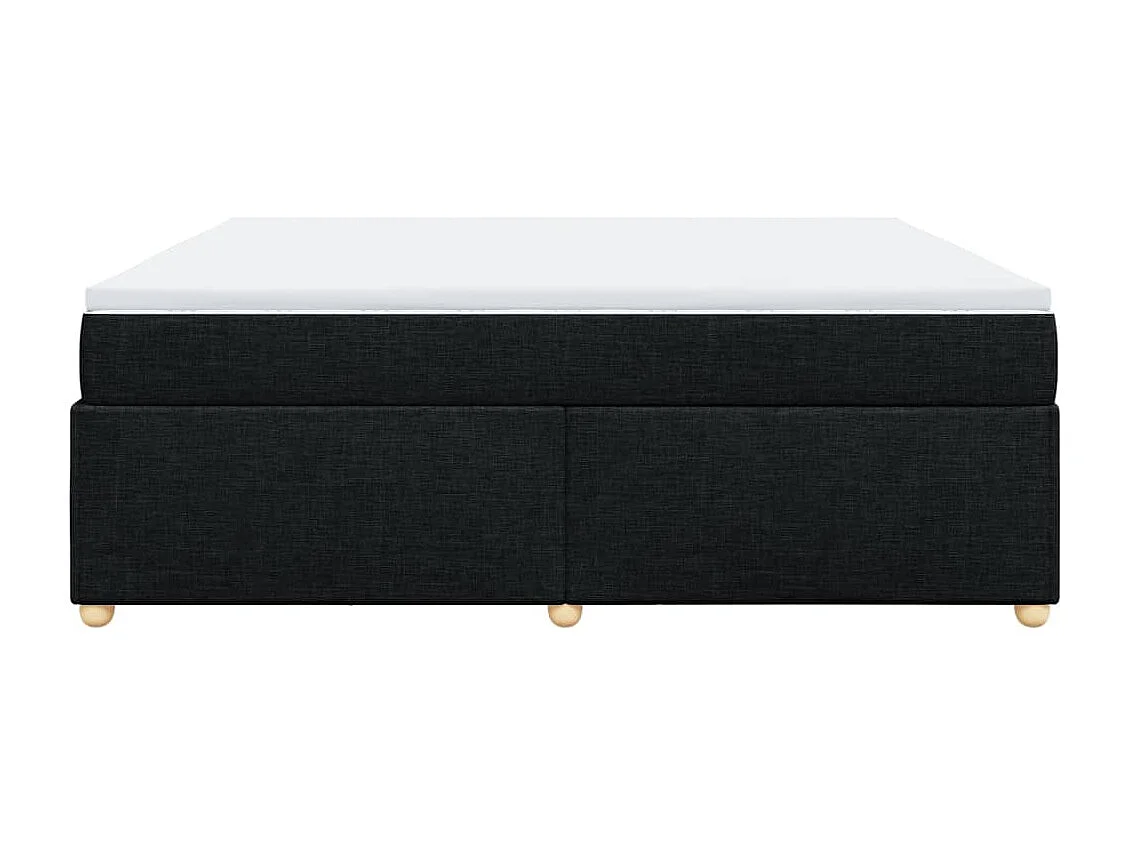 Cama box spring con colchón tela negro 200x200 cm