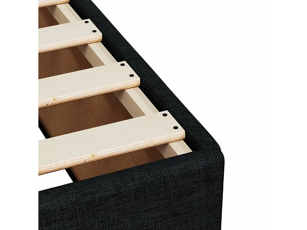 Cama box spring con colchón tela negro 200x200 cm