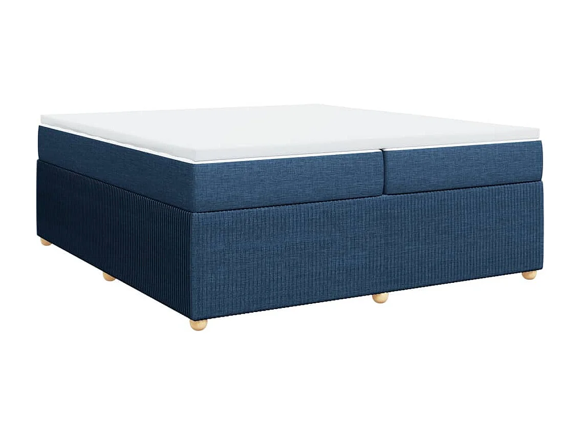 Boxspring met matras stof blauw 200x200 cm