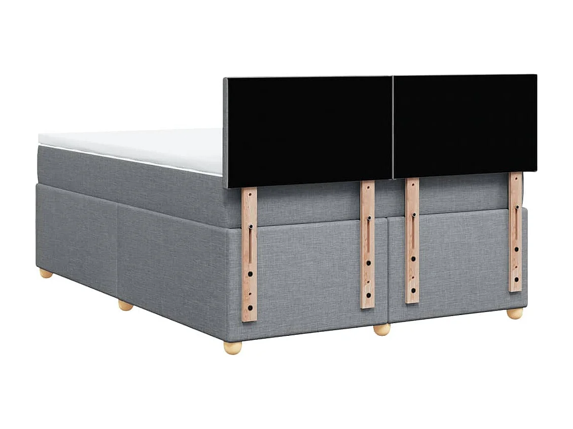 Sommier à lattes de lit avec matelas Gris clair 140x200cm Tissu