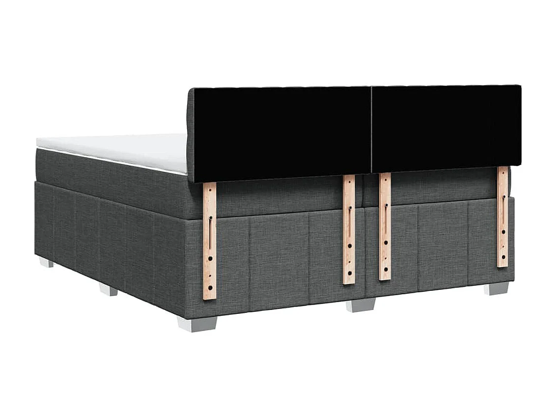 Cama box spring con colchón tela gris oscuro 200x200 cm