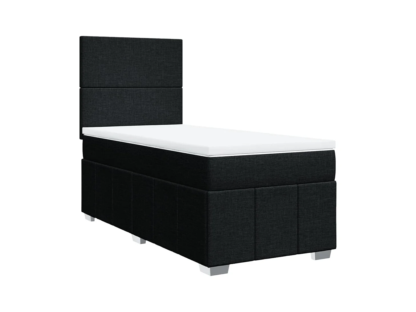 Cama com molas/colchão 80x200 cm tecido preto