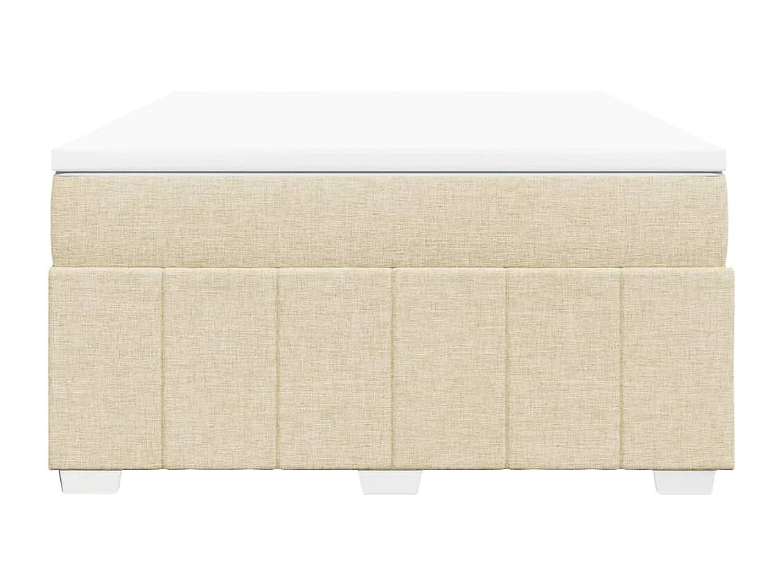 Sommier à lattes de lit avec matelas Crème 160x200 cm Tissu