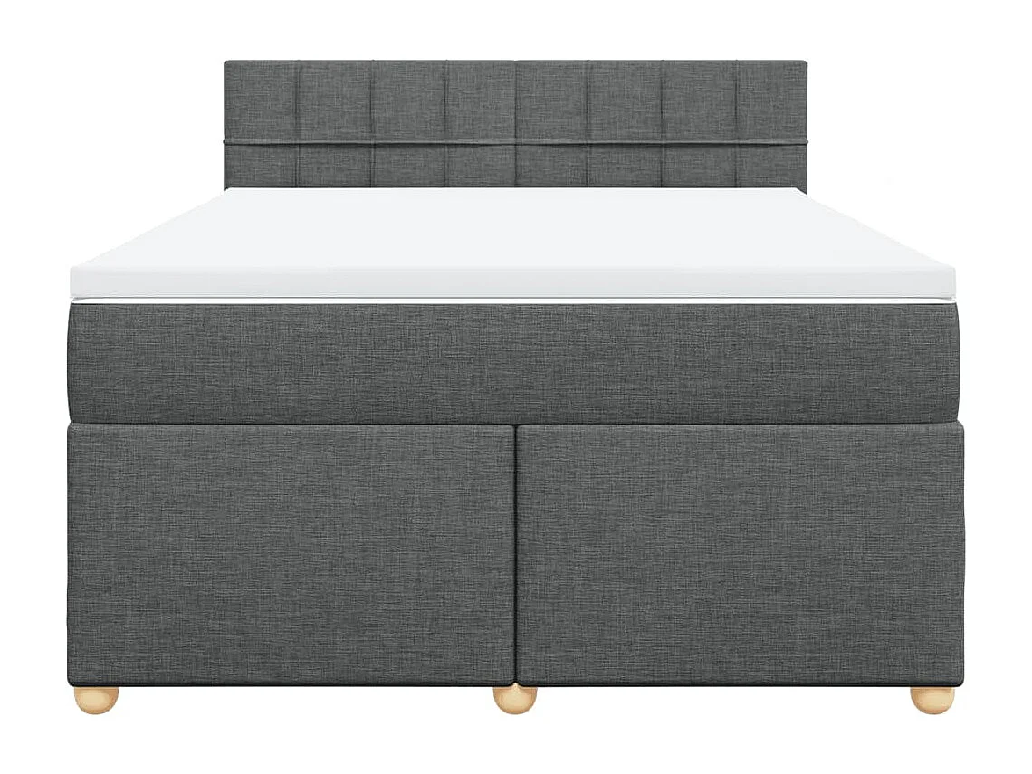 Boxspring met matras stof donkergrijs 160x200 cm