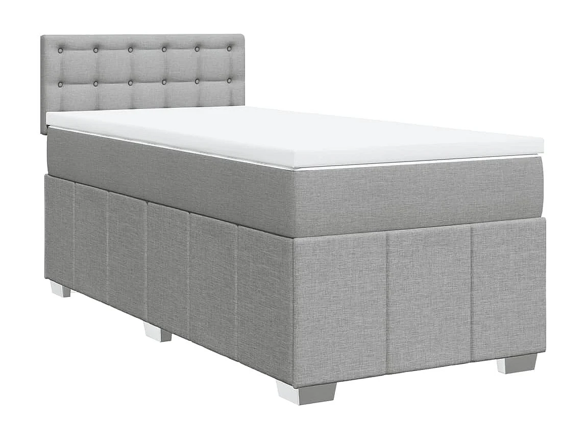 Sommier à lattes de lit avec matelas Gris clair 100x200cm Tissu