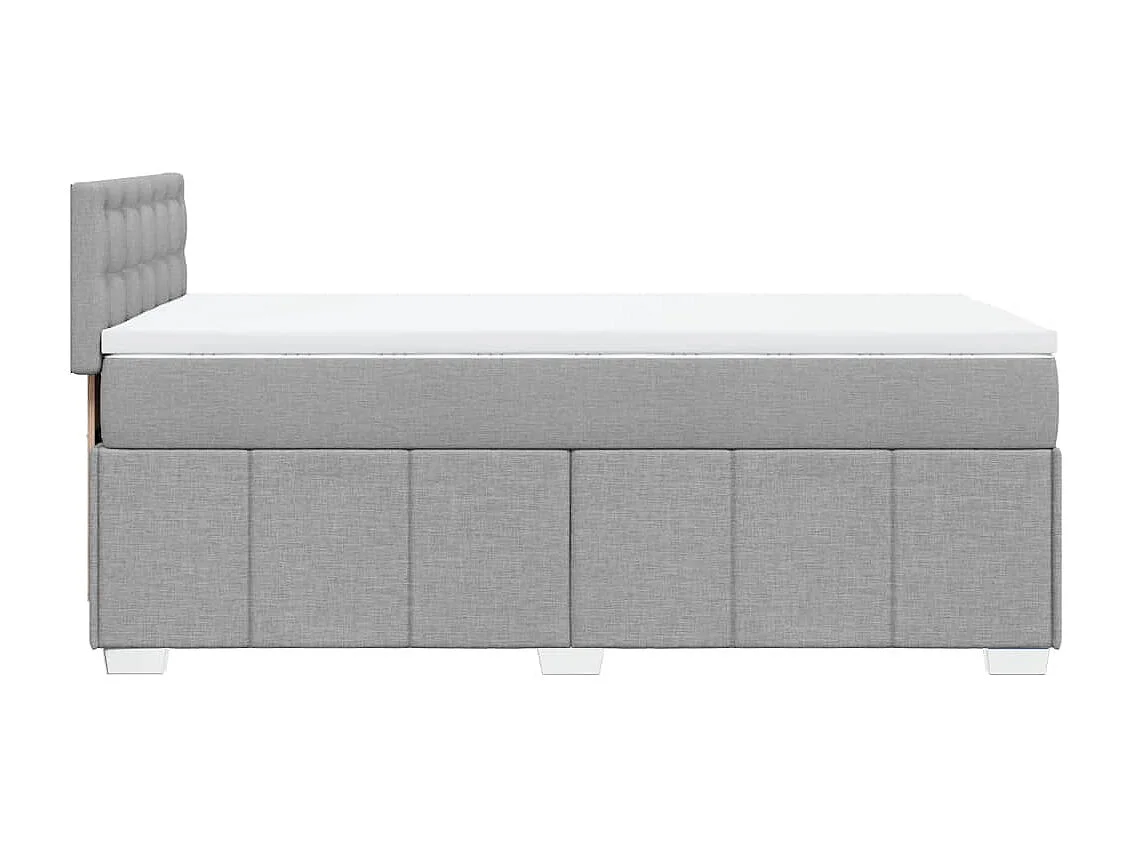 Sommier à lattes de lit avec matelas Gris clair 100x200cm Tissu