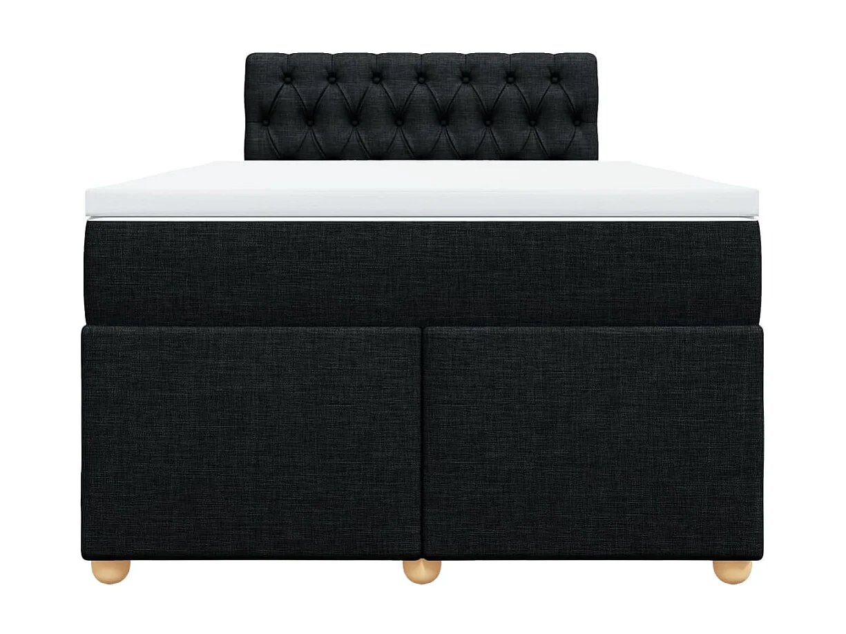 Sommier à lattes de lit avec matelas Noir 120x200 cm Tissu
