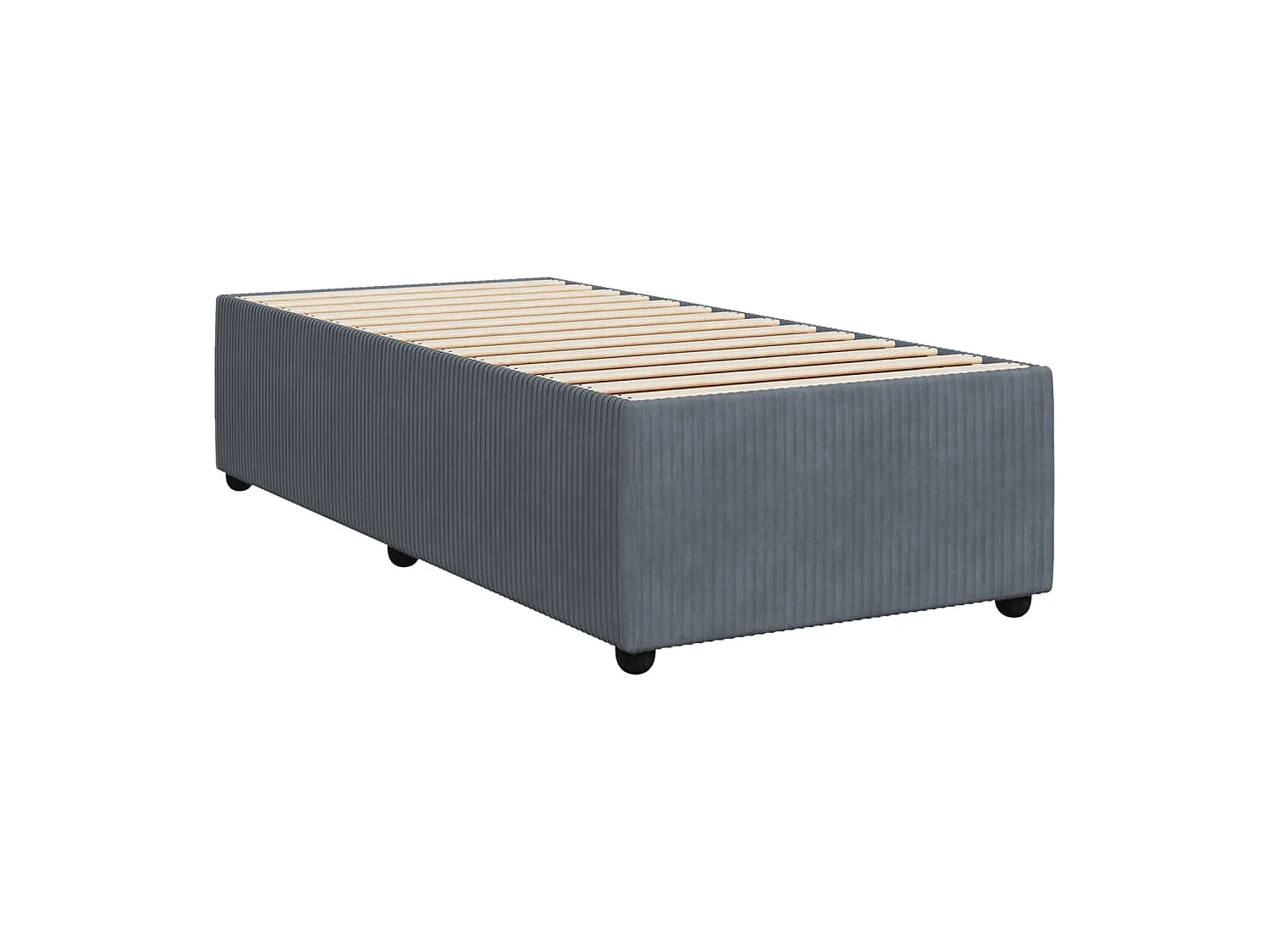 Cama com molas/colchão 90x190 cm veludo cinza-escuro