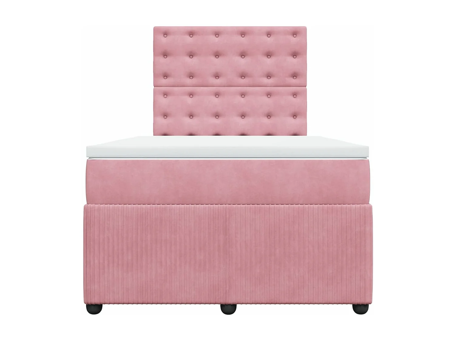 Cama box spring con colchón terciopelo rosa 120x190 cm