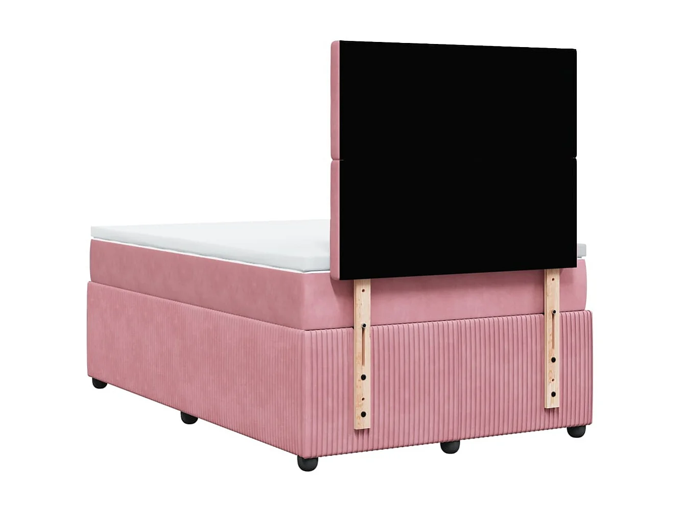Cama box spring con colchón terciopelo rosa 120x190 cm