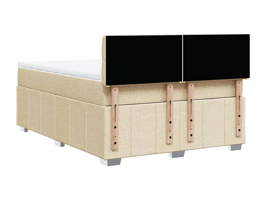 Cama com molas/colchão 160x200 cm tecido cor creme