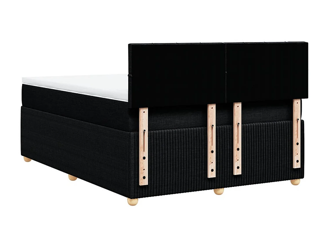 Sommier à lattes de lit avec matelas Noir 140x190 cm Tissu