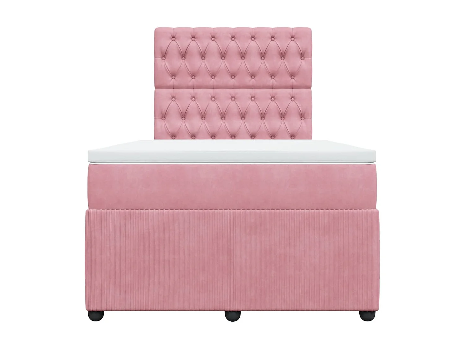 Cama boxspring com colchão 120x200 cm veludo rosa