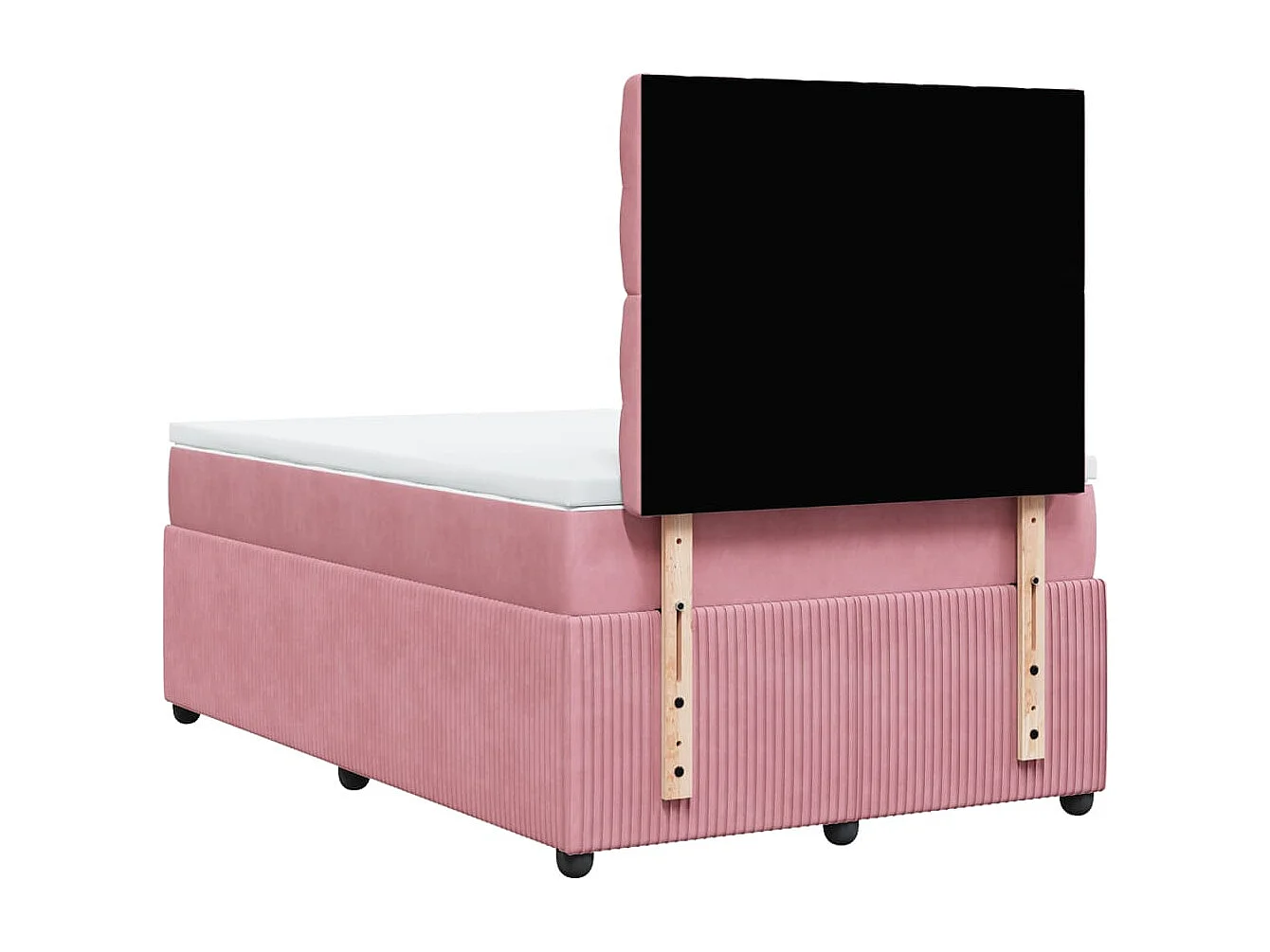 Cama boxspring com colchão 120x200 cm veludo rosa