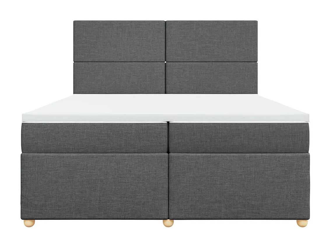 Sommier à lattes de lit avec matelas Gris foncé 200x200cm Tissu