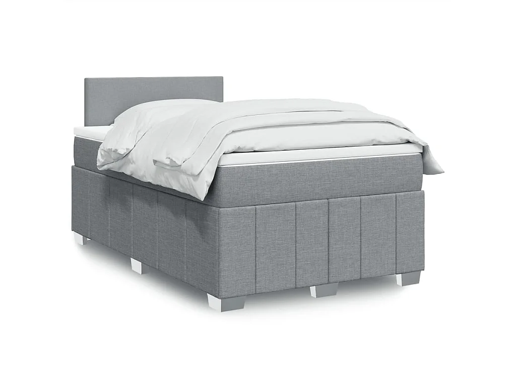 Sommier à lattes de lit avec matelas Gris clair 120x200cm Tissu