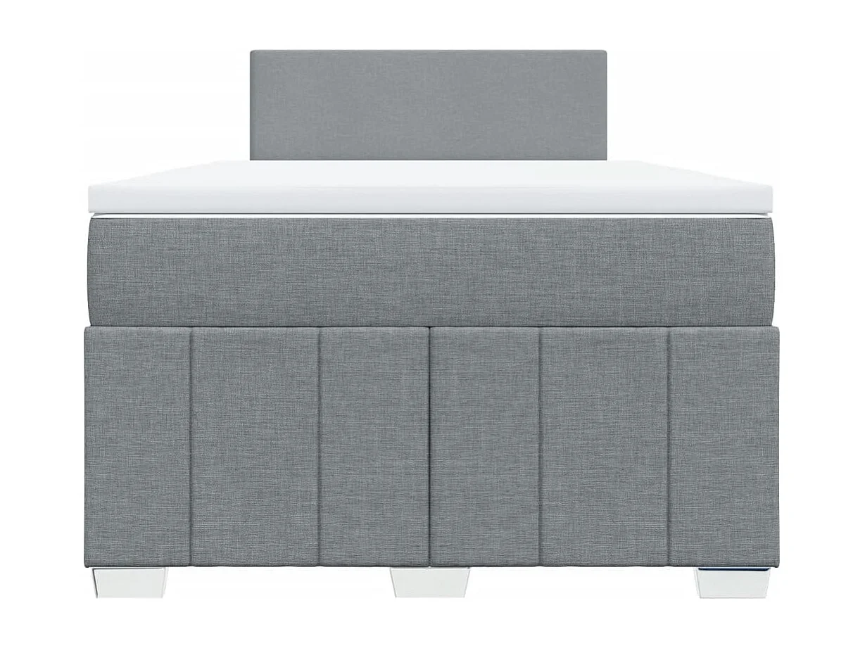 Sommier à lattes de lit avec matelas Gris clair 120x200cm Tissu