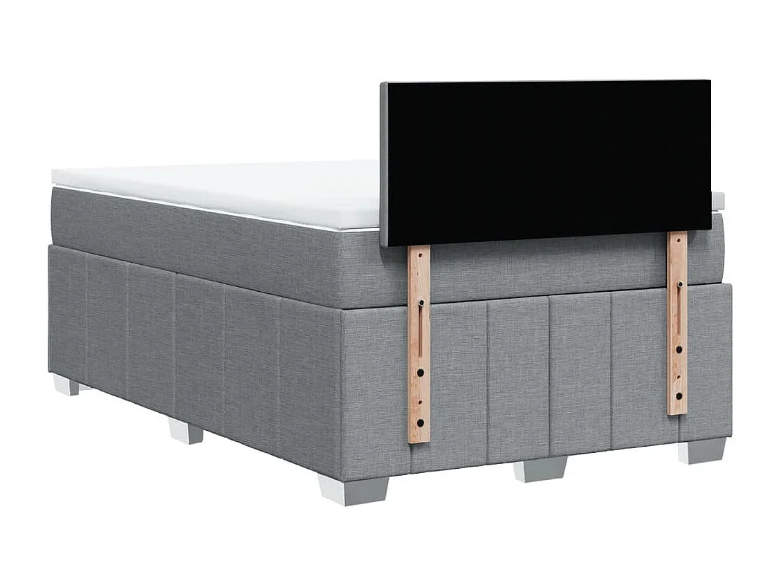 Sommier à lattes de lit avec matelas Gris clair 120x200cm Tissu