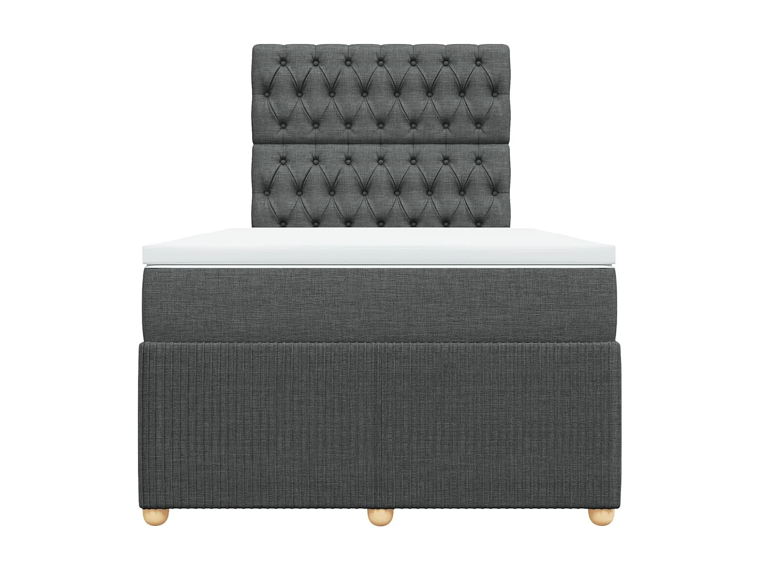 Sommier à lattes de lit avec matelas Gris foncé 120x200cm Tissu