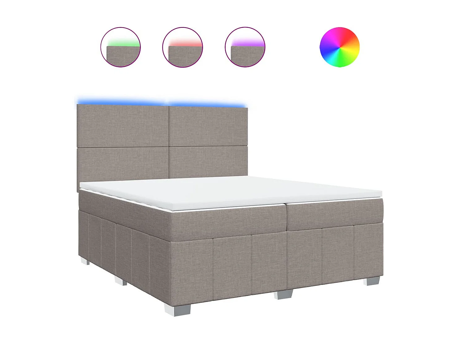 Sommier à lattes de lit avec matelas Taupe 200x200 cm Tissu