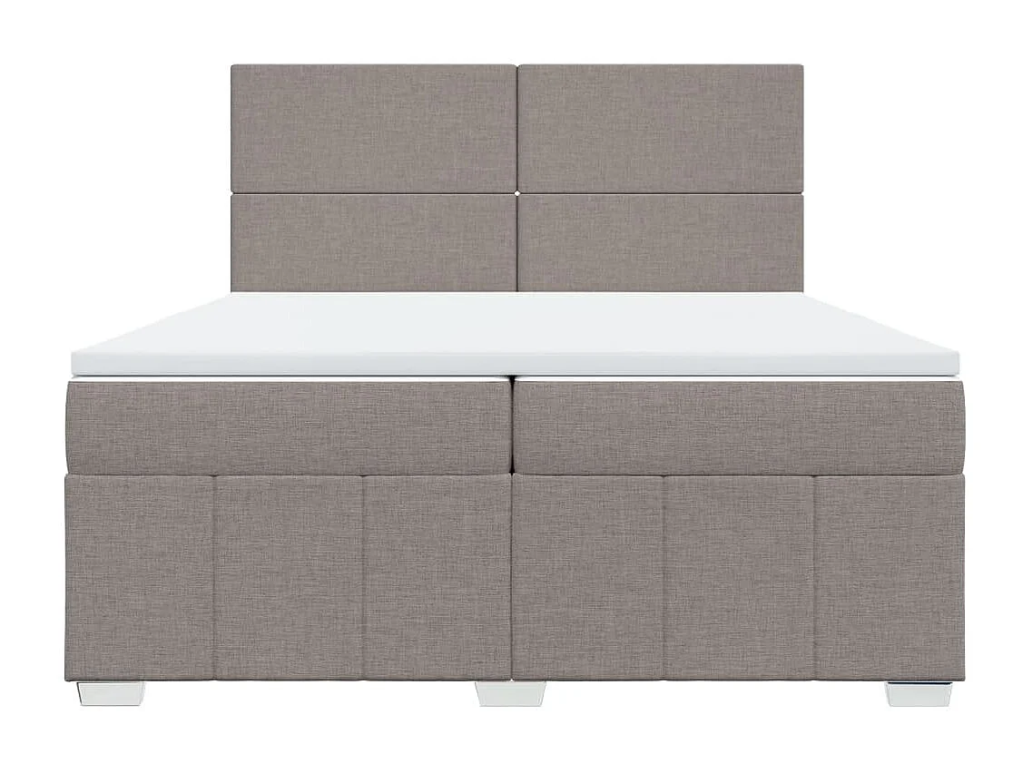Sommier à lattes de lit avec matelas Taupe 200x200 cm Tissu