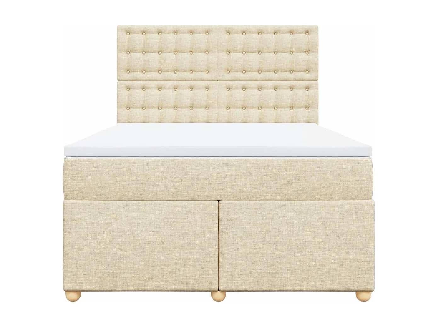 Sommier à lattes de lit avec matelas Crème 140x200 cm Tissu