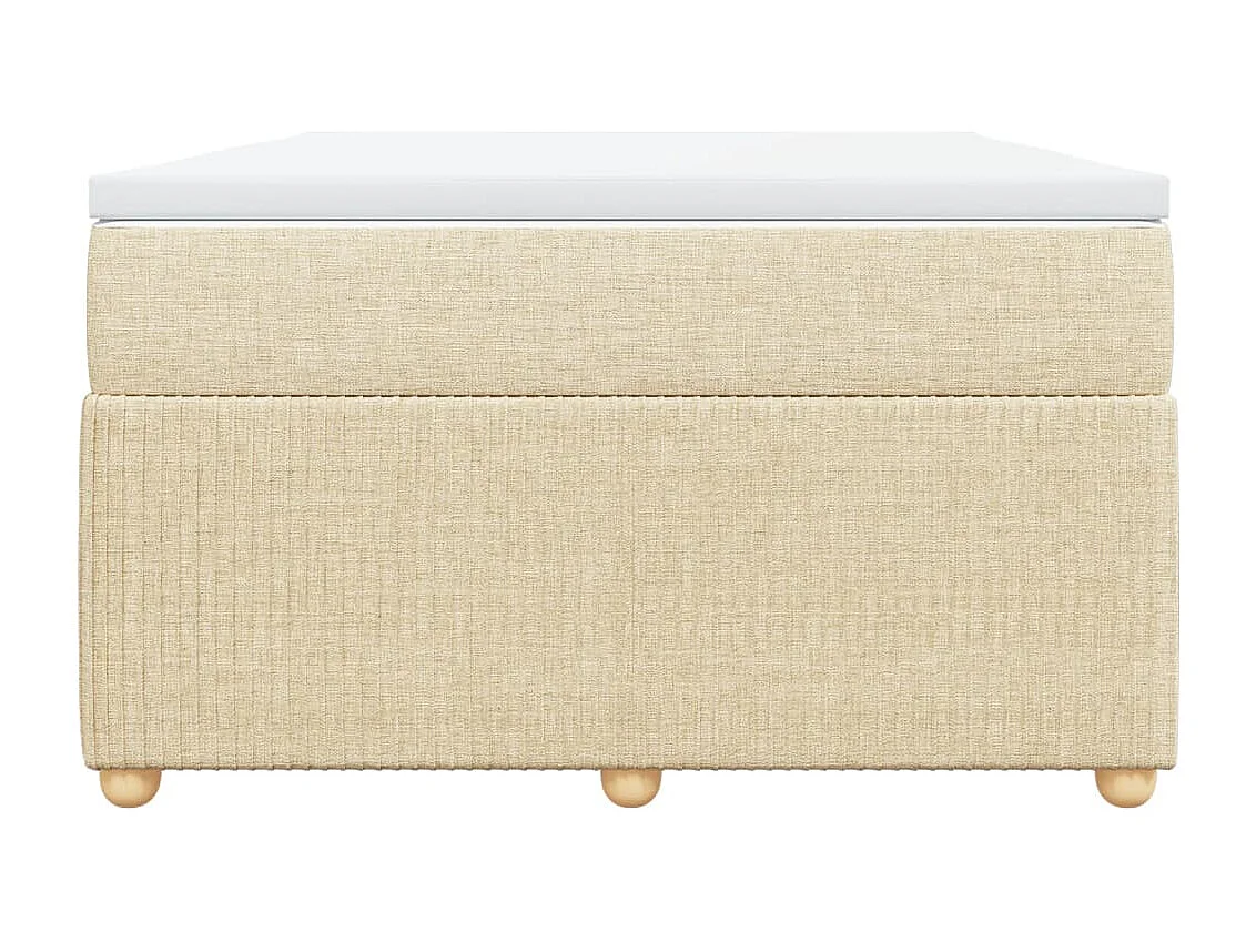 Sommier à lattes de lit avec matelas Crème 120x200 cm Tissu