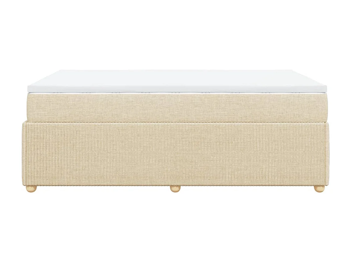 Sommier à lattes de lit avec matelas Crème 120x200 cm Tissu