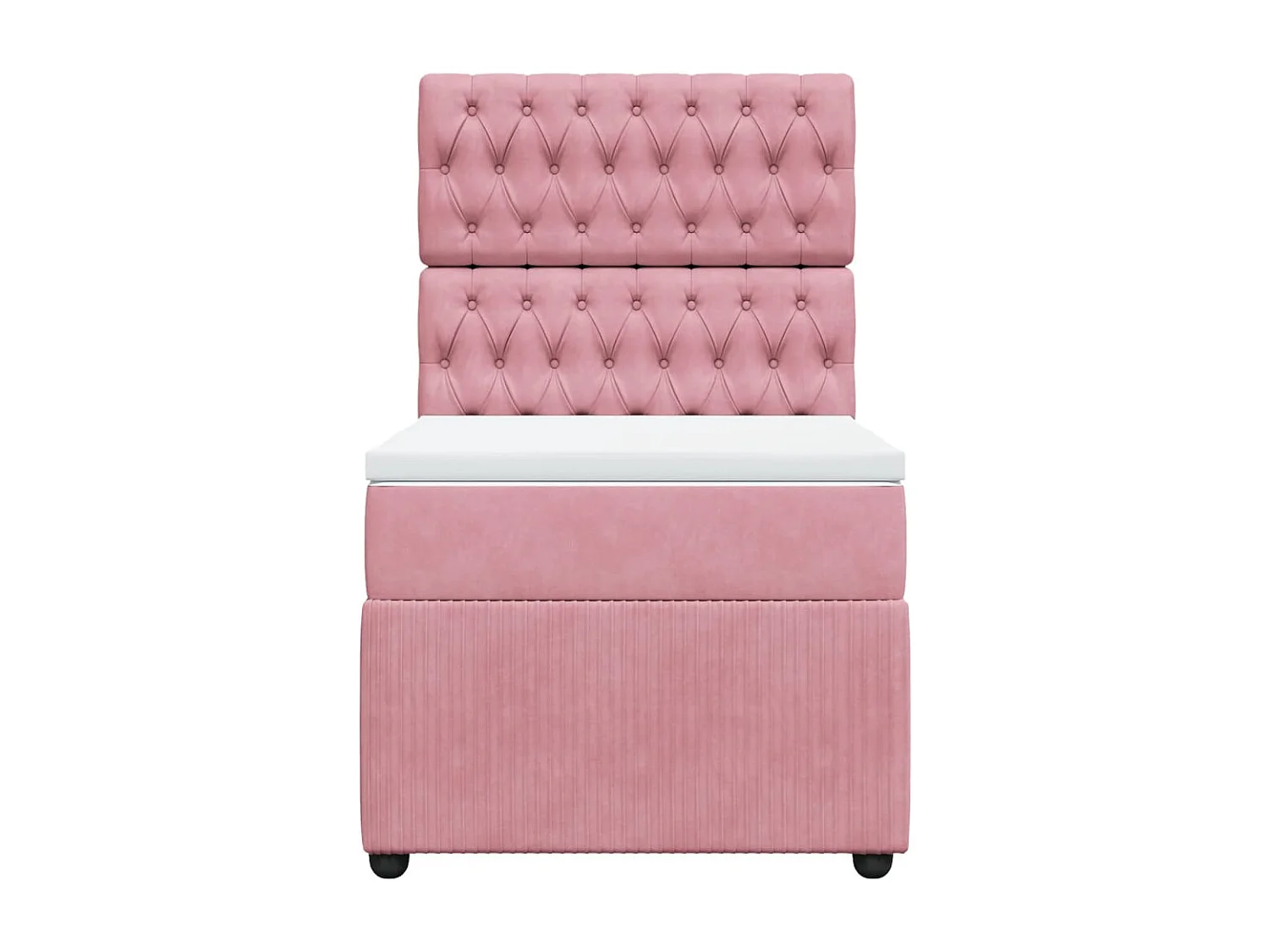 Cama com molas/colchão 90x190 cm veludo rosa