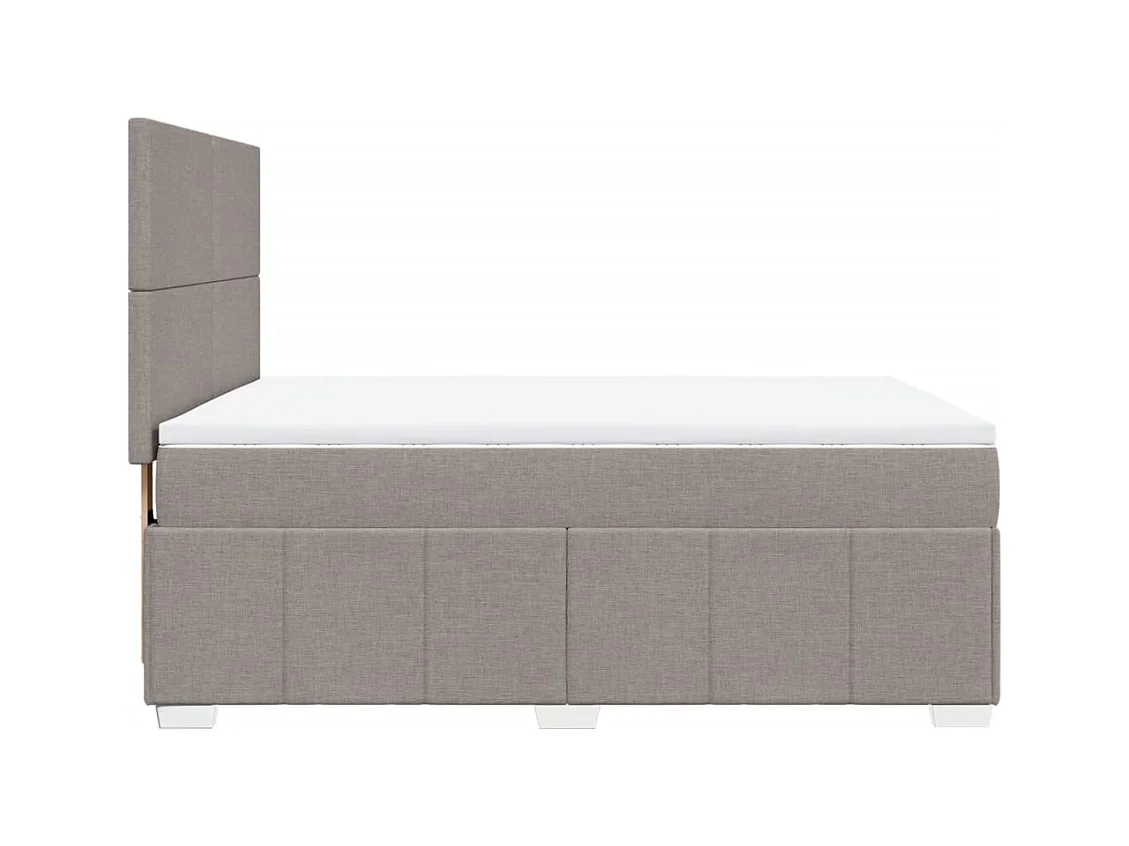 Sommier à lattes de lit avec matelas Taupe 160x200 cm Tissu