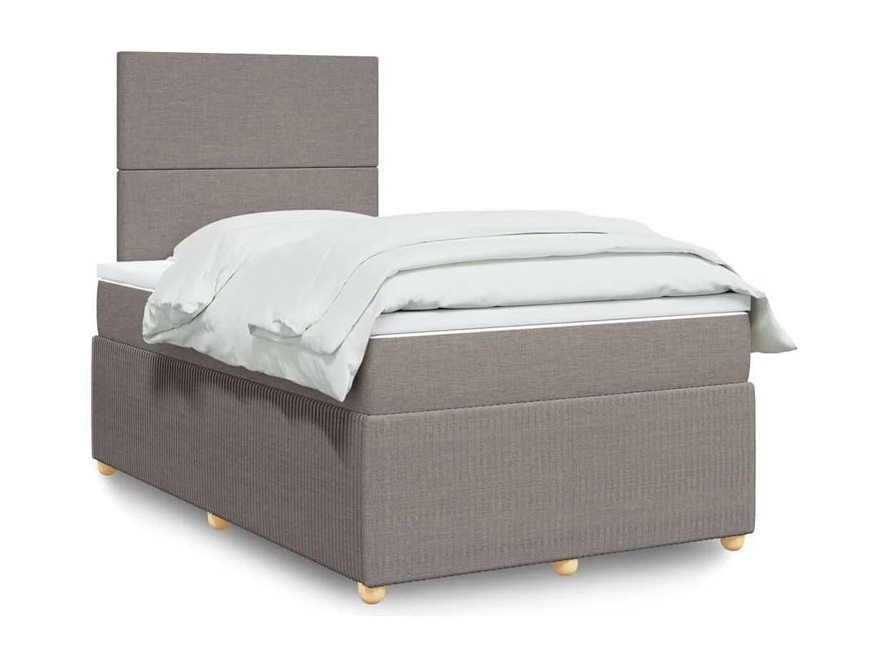Sommier à lattes de lit avec matelas taupe 120x190 cm tissu