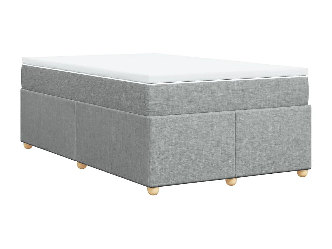 Sommier à lattes de lit et matelas gris clair 120x190 cm tissu