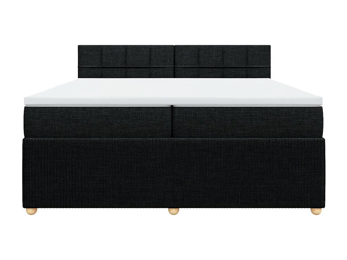 Sommier à lattes de lit avec matelas Noir 200x200 cm Tissu