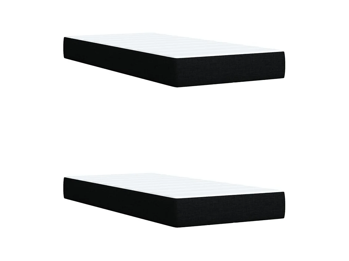 Sommier à lattes de lit avec matelas Noir 200x200 cm Tissu