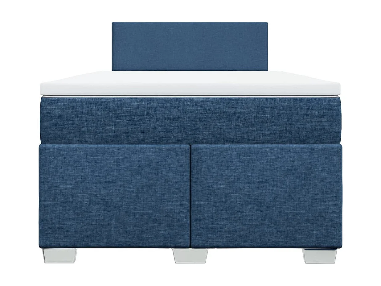 Boxspring met matras stof blauw 120x190 cm