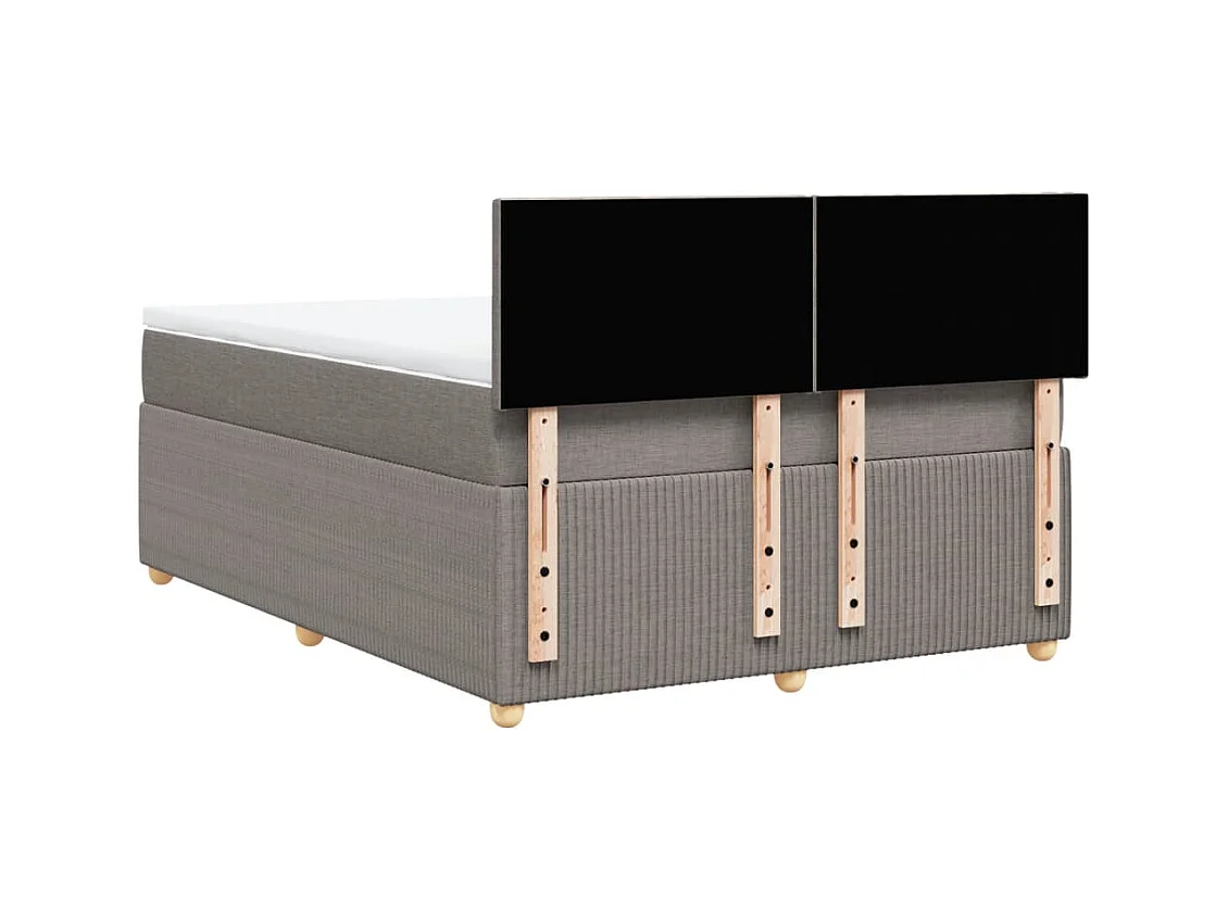Sommier à lattes de lit avec matelas Taupe 140x190 cm Tissu