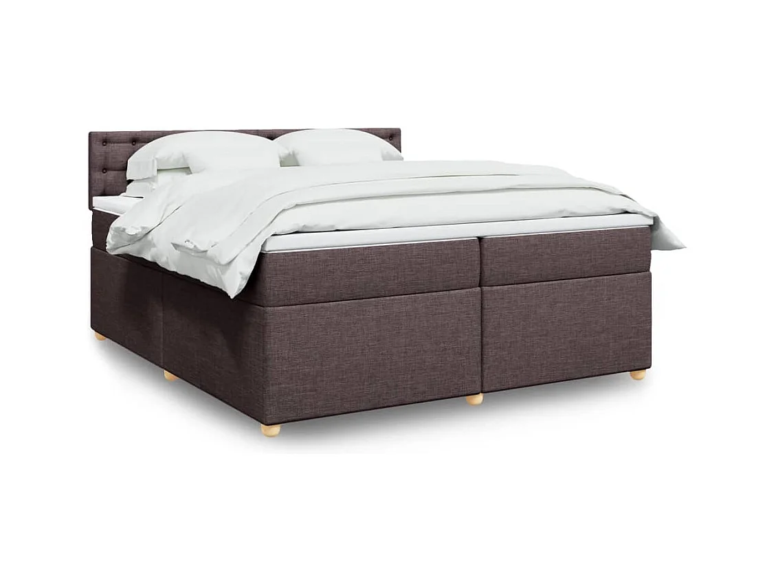 Boxspring met matras stof donkerbruin 200x200 cm