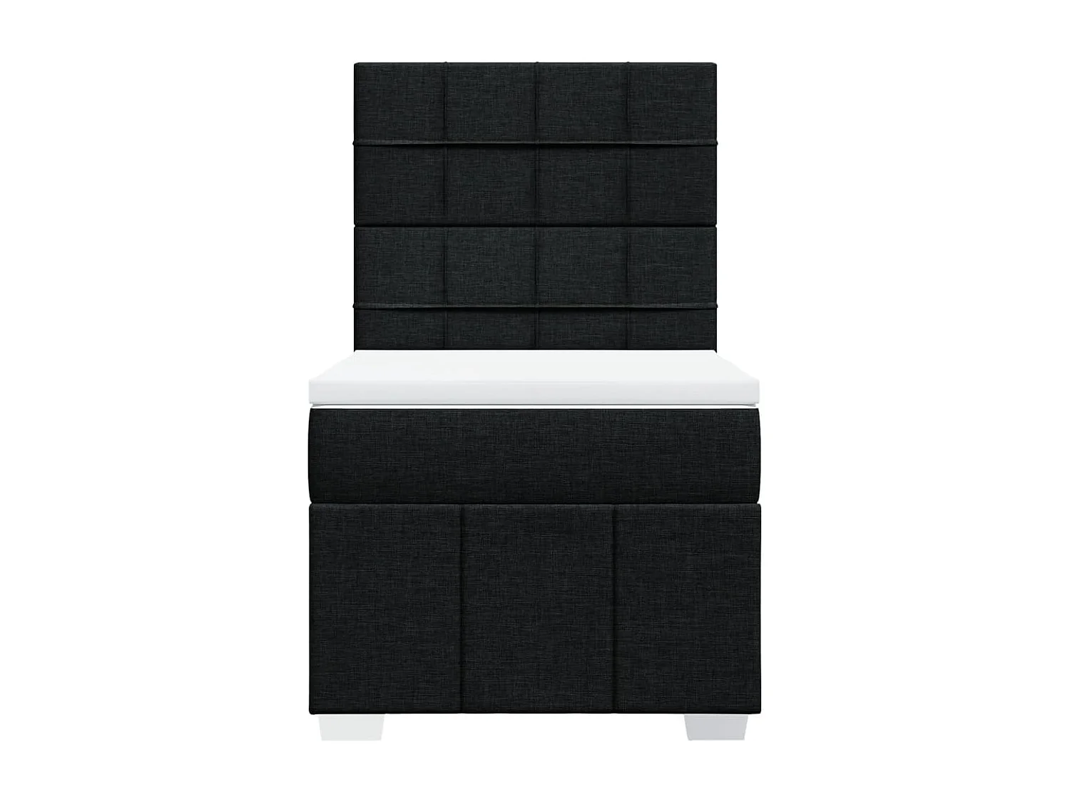 Cama box spring con colchón tela negro 100x200 cm