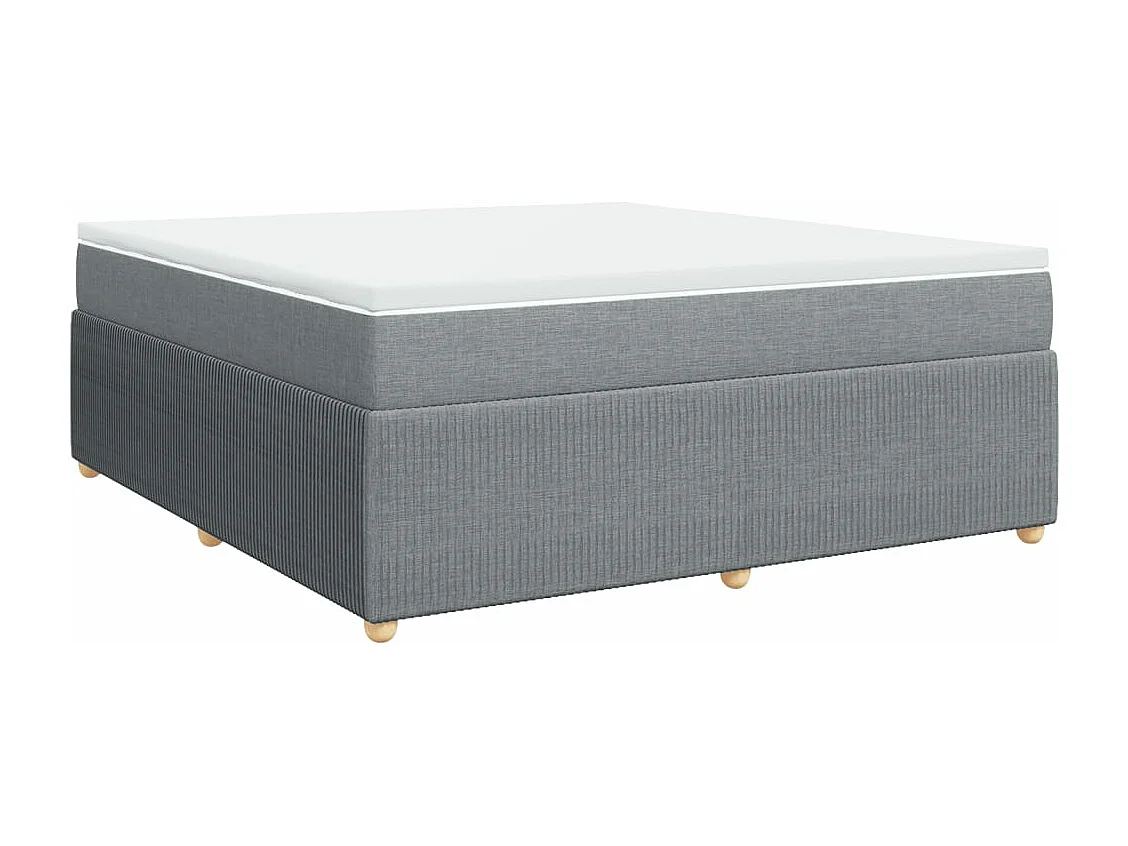 Cama box spring con colchón tela gris claro 180x200 cm