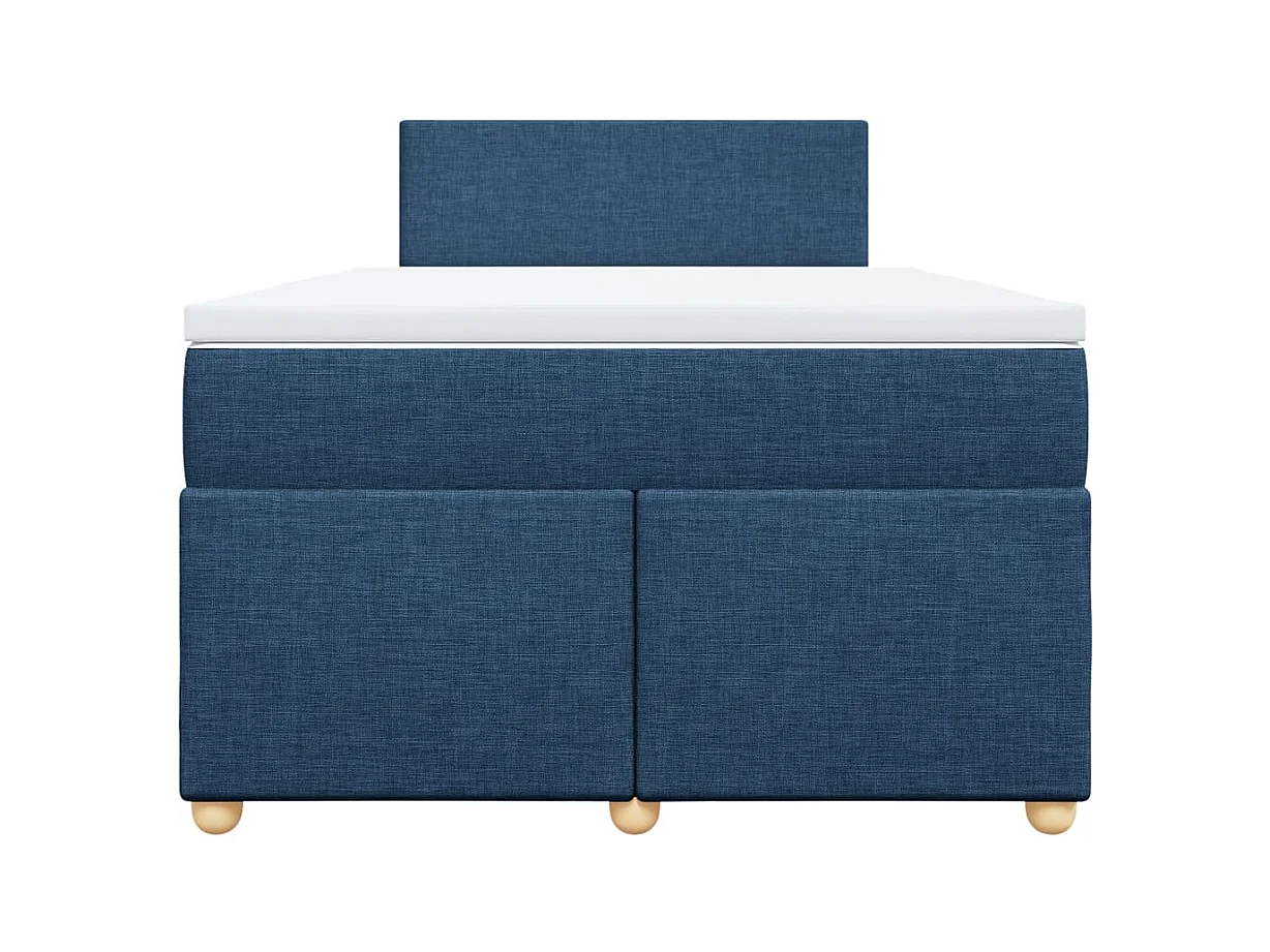 Cama boxspring com colchão 120x190 cm tecido azul