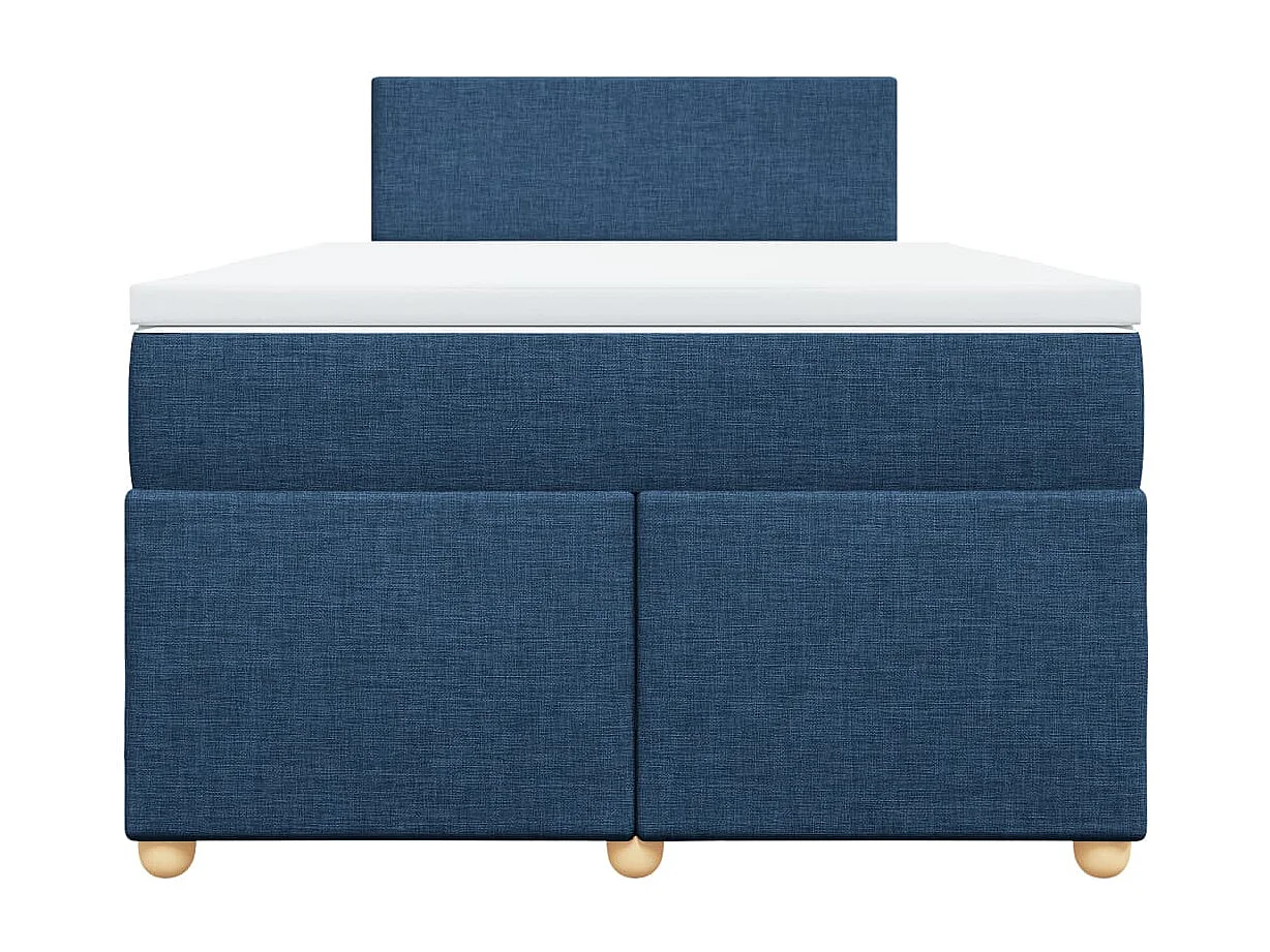 Cama boxspring com colchão 120x190 cm tecido azul