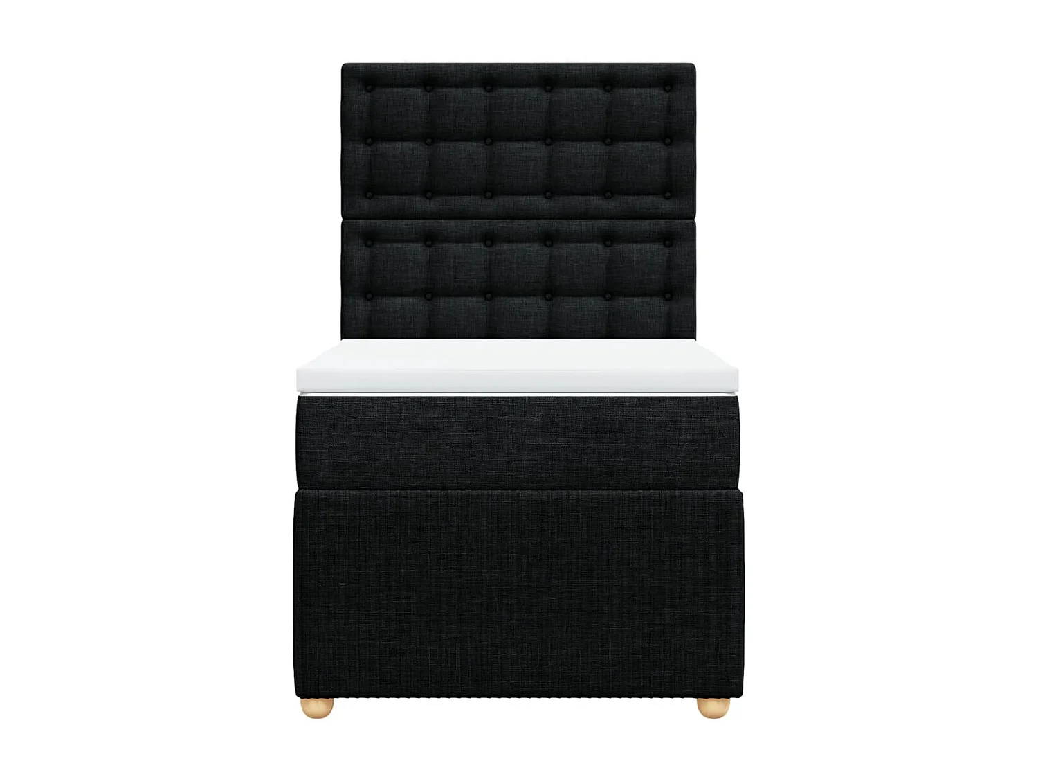 Cama com molas/colchão 90x200 cm tecido preto