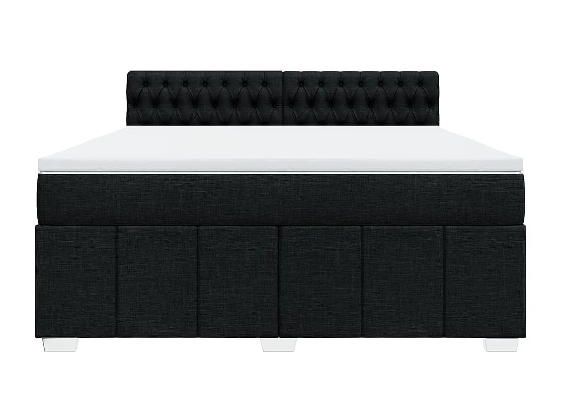 Sommier à lattes de lit avec matelas Noir 180x200 cm Tissu