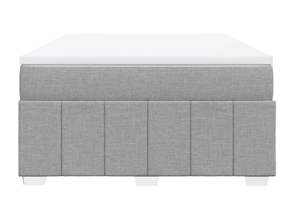 Cama box spring con colchón tela gris claro 140x190 cm